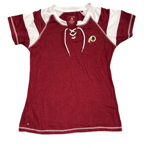 Washington Redskins NFL short sleeved lace up top - size medium
